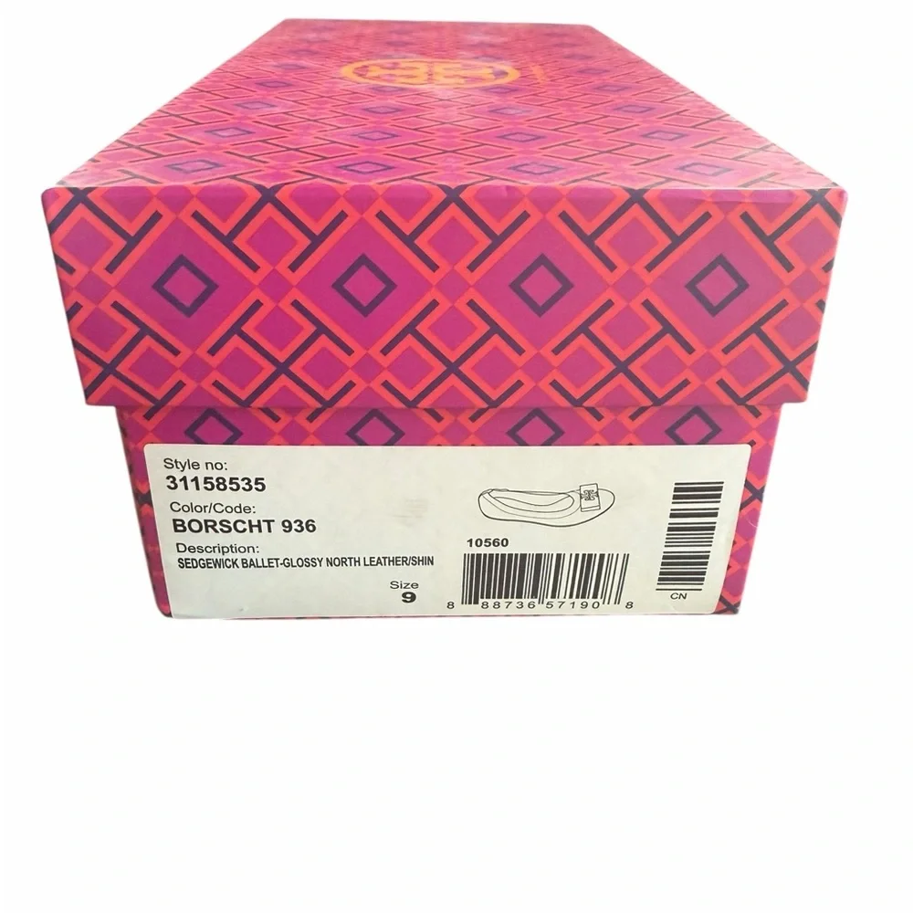 Tory Burch Sedgewick Ballet Glossy North Leather‎ Shoes